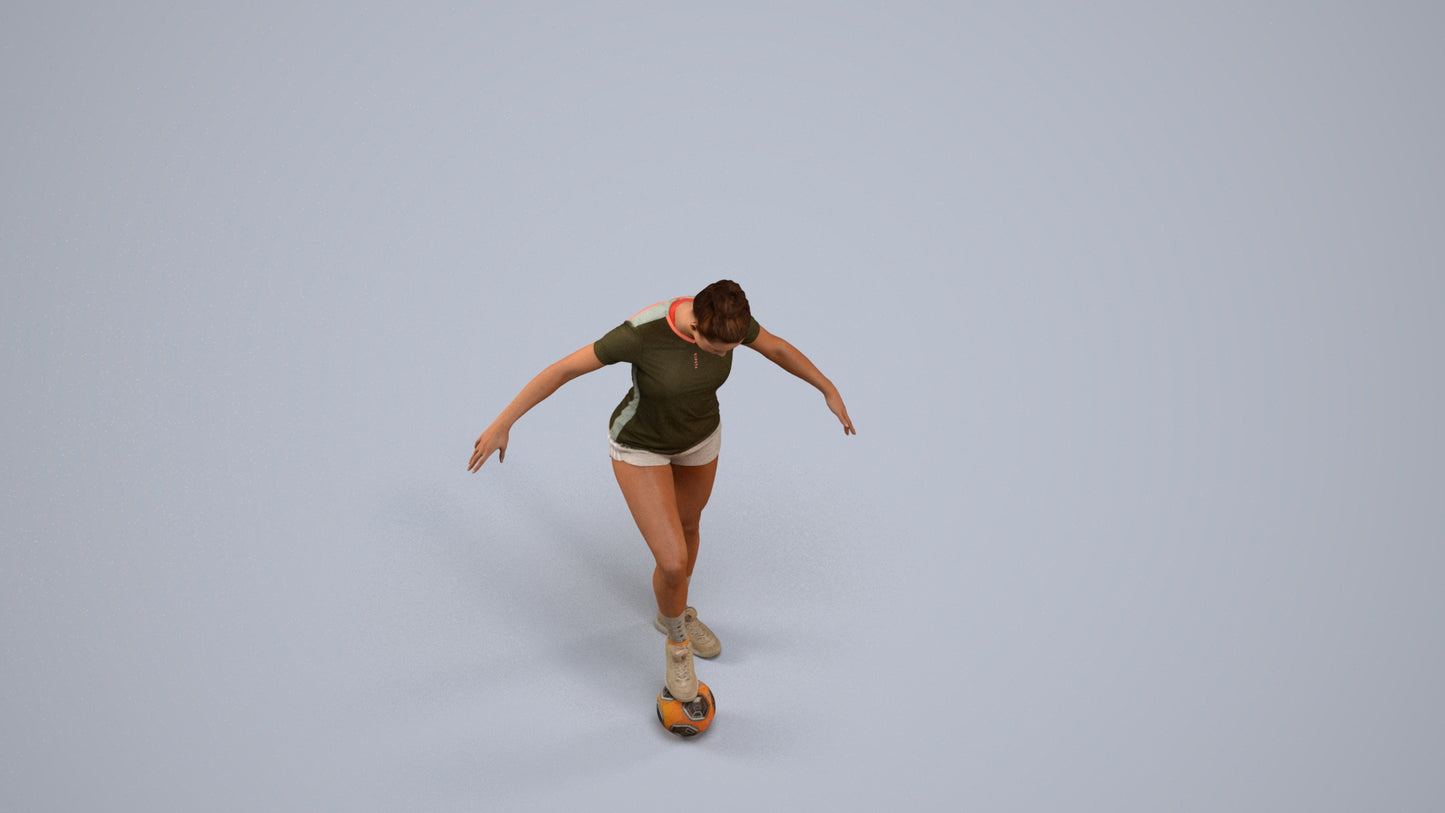 photogrammetry 3D woman sport, realistic human model archviz FBX, back view render