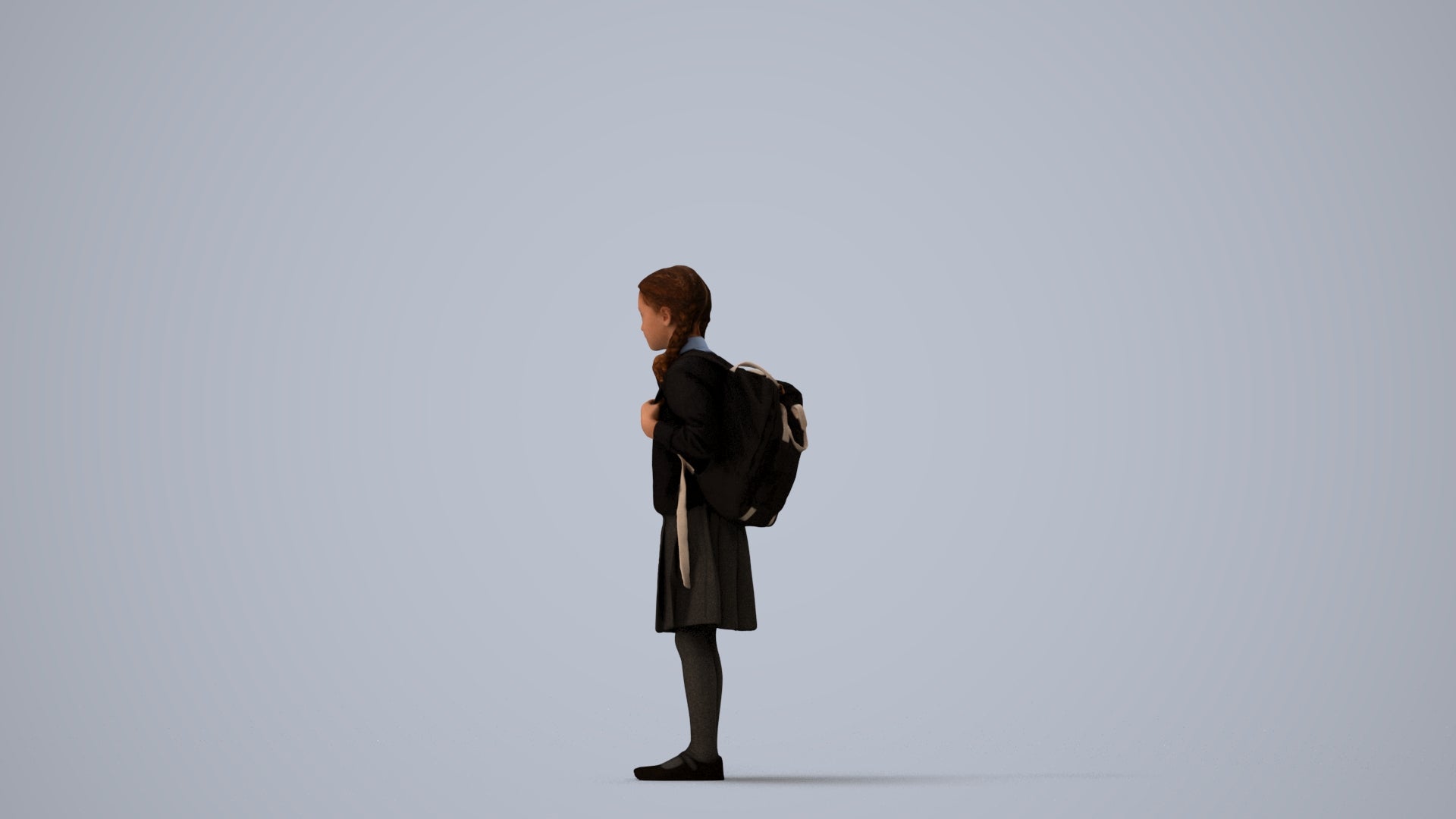 photogrammetry 3D girl kids, realistic human model archviz FBX, three-quarter view render