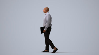 3D scanned man business, photorealistic archviz people for Enscape and SketchUp, three-quarter view render