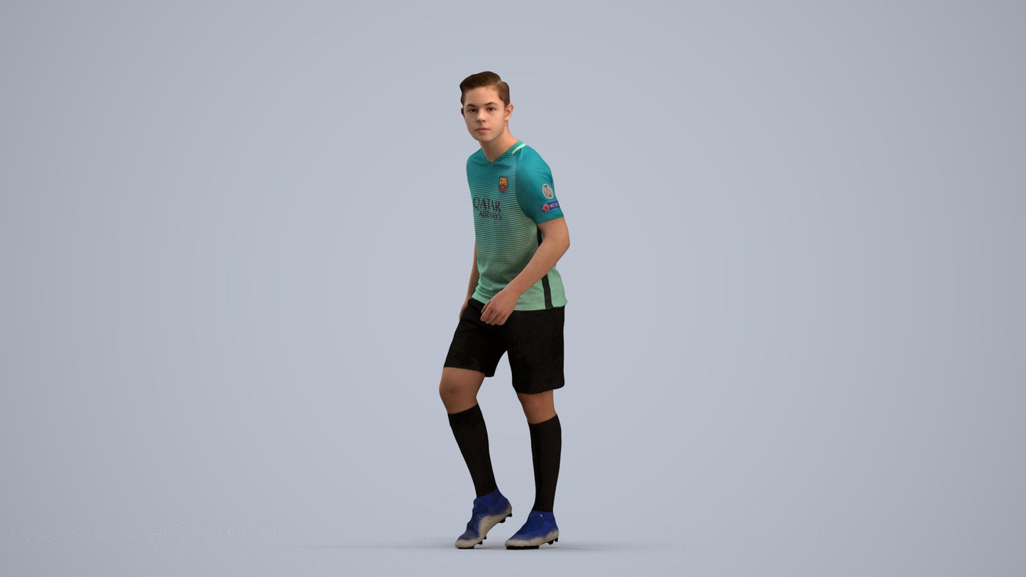 scanned 3D boy sport, photogrammetry people for Enscape and V-Ray, standing pose render