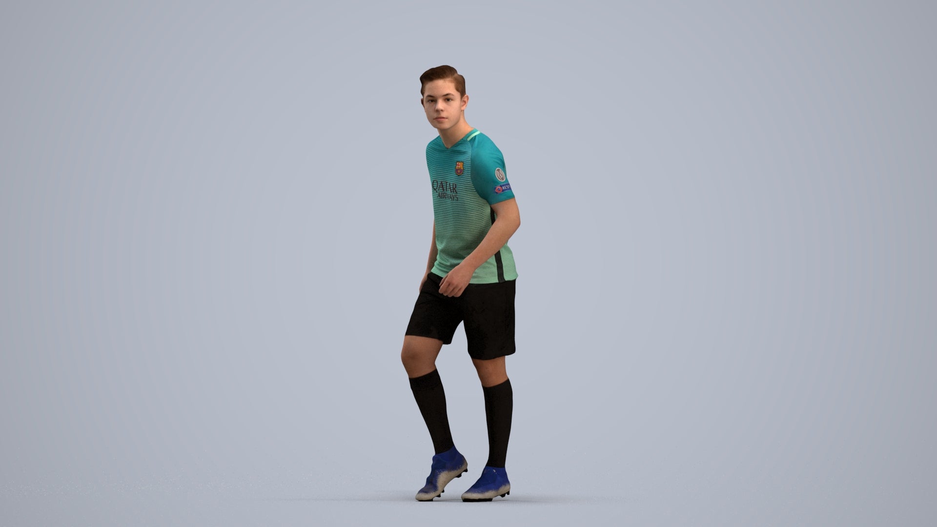 scanned 3D boy sport, photogrammetry people for Enscape and V-Ray, standing pose render