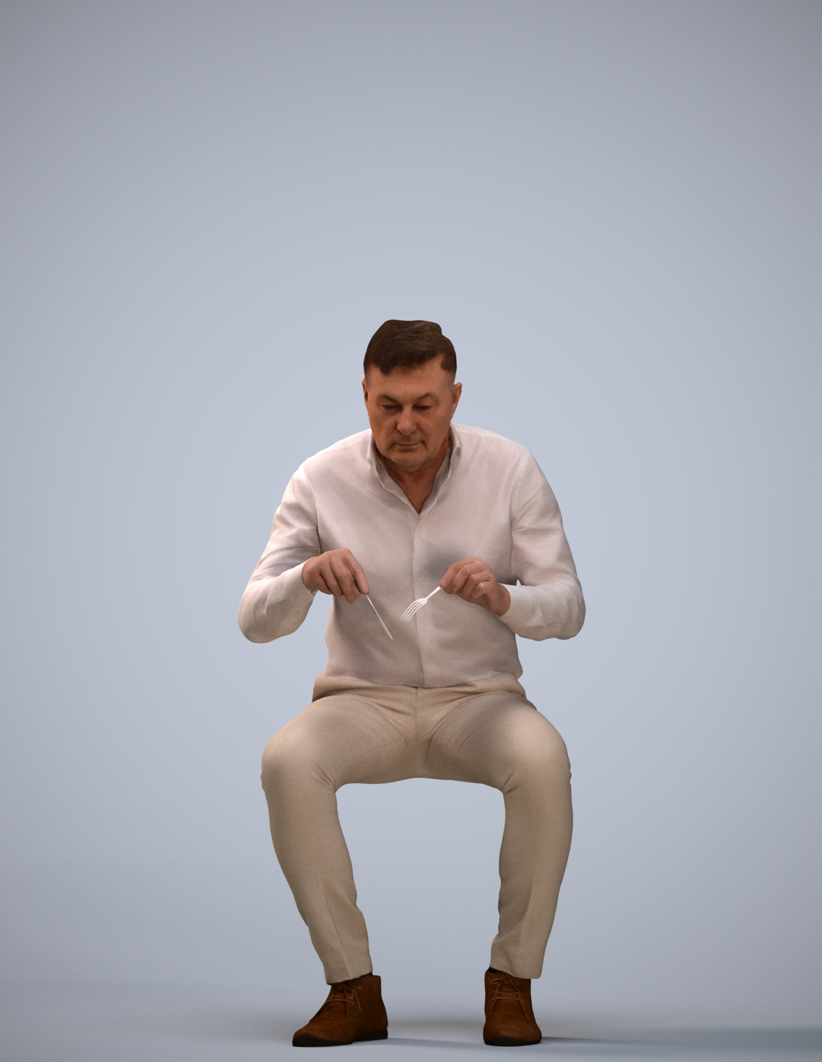 3D people model man casual business, scanned human for 3ds Max rendering