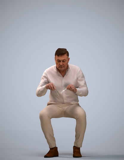 3D people model man casual business, scanned human for 3ds Max rendering
