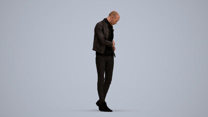 3D scanned man walking casual, photorealistic archviz people for Enscape and SketchUp, standing pose render