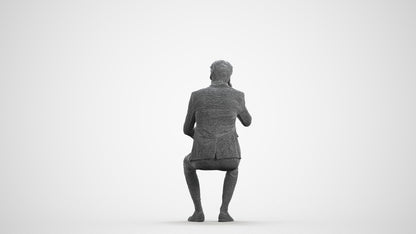 realistic 3D man business, scanned archviz people for Blender and 3ds Max, wireframe front view