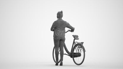 scanned 3D woman business walking, photogrammetry people for Enscape and V-Ray, wireframe front view