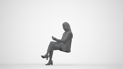 realistic 3D human woman business, archviz people FBX OBJ for Blender, wireframe back view