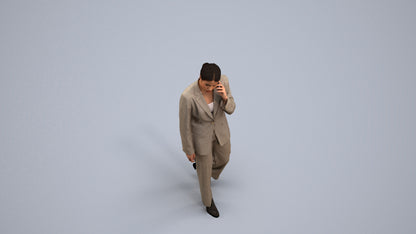 3D scanned woman walking business, photorealistic archviz people for Enscape and SketchUp, back view render