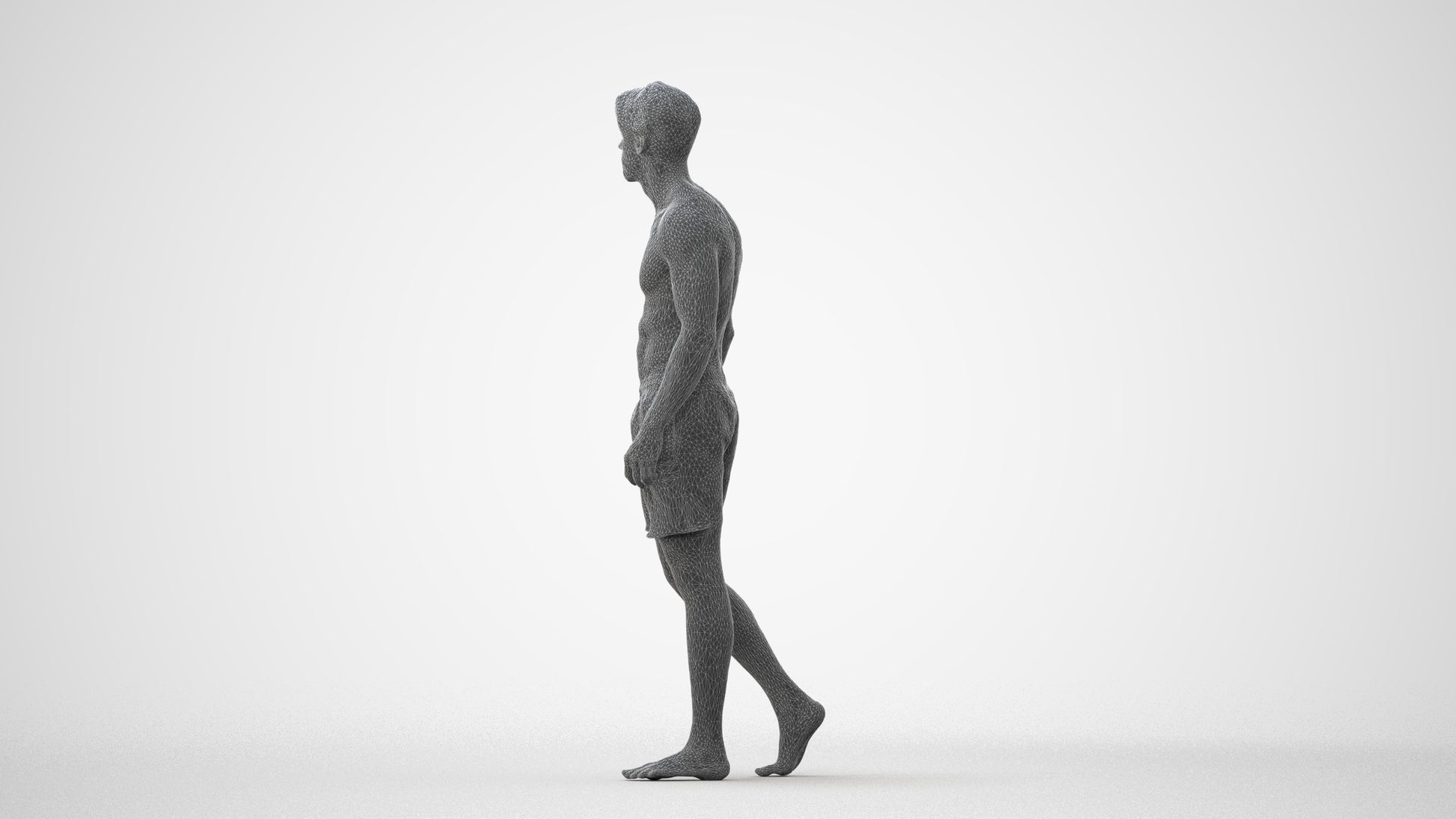 realistic 3D people man pool, render-ready for V-Ray and Corona, FBX OBJ, square thumbnail
