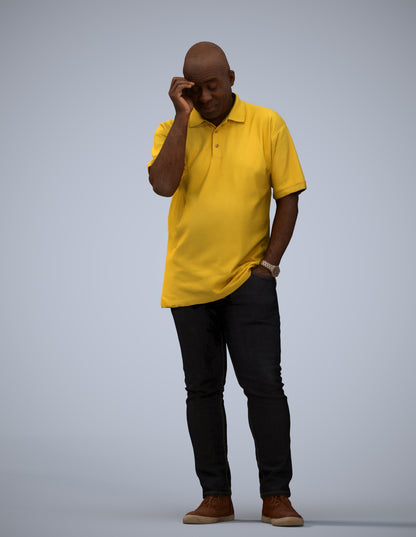scanned 3D man casual standing, photogrammetry people for Enscape and V-Ray