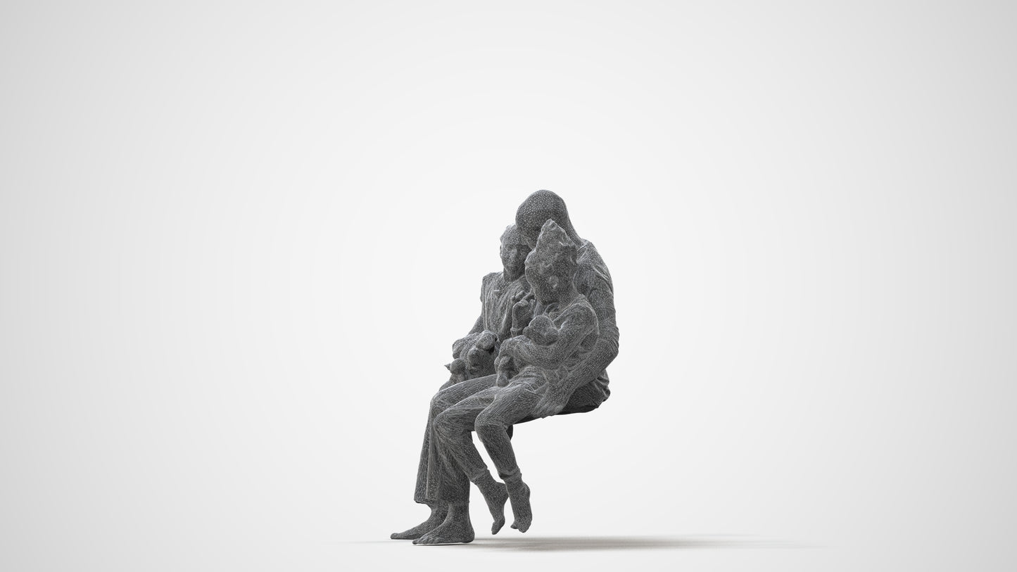realistic 3D human girl casual kids, archviz people FBX OBJ for Blender, square thumbnail