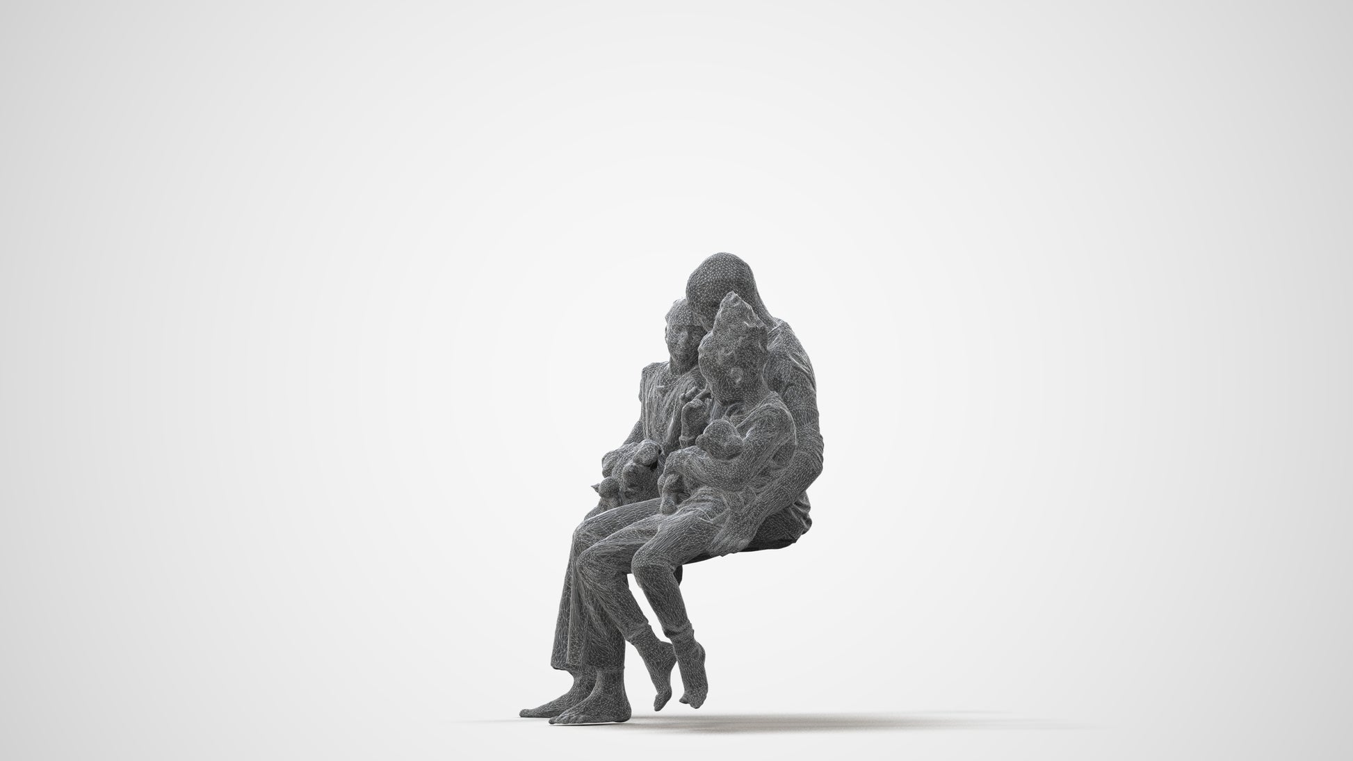 realistic 3D human girl casual kids, archviz people FBX OBJ for Blender, square thumbnail