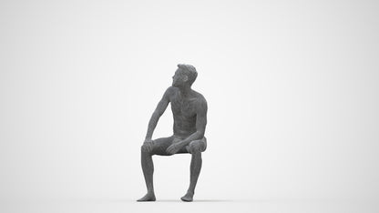 realistic 3D people man pool, render-ready for V-Ray and Corona, FBX OBJ, wireframe back view