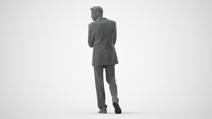 3D human model man business, photogrammetry scanned person for archviz, square thumbnail