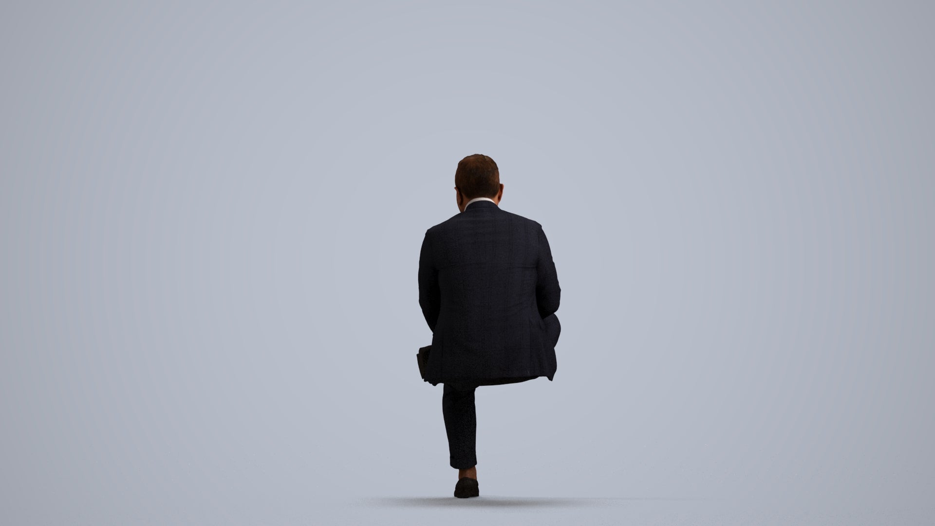 photogrammetry 3D man business, realistic human model archviz FBX, front view render