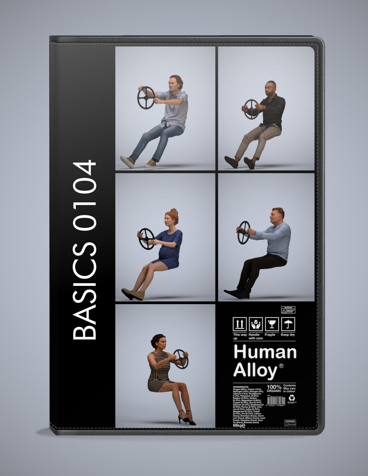 scanned 3D people driving collection, 5 photogrammetry models for Enscape and V-Ray