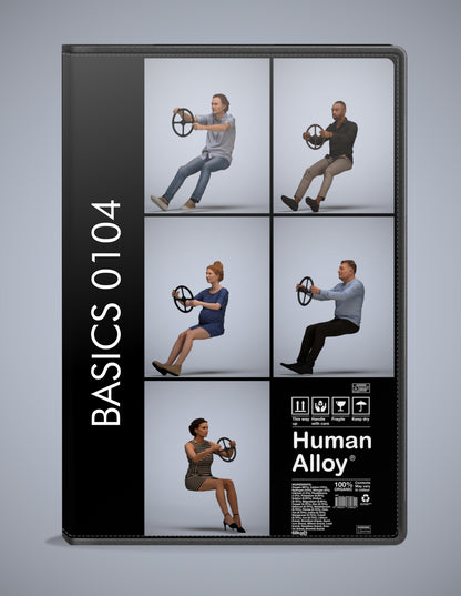 scanned 3D people driving collection, 5 photogrammetry models for Enscape and V-Ray