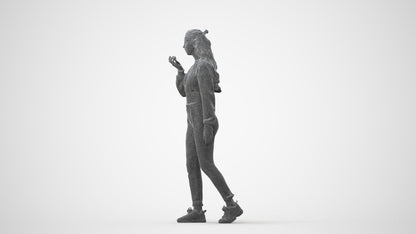 3D human model woman sport, photogrammetry scanned person for archviz, square thumbnail
