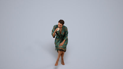 photogrammetry 3D woman casual bathroom, realistic human model archviz FBX, back view render