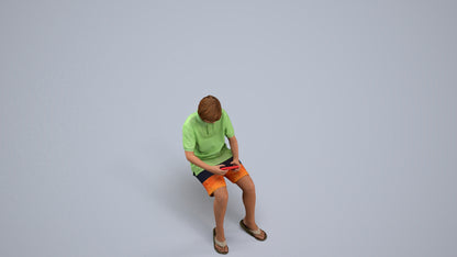 photogrammetry 3D boy kids, realistic human model archviz FBX, back view render