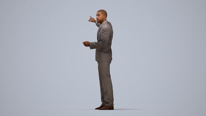 realistic 3D man business, scanned archviz people for Blender and 3ds Max, top-down view render