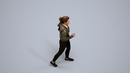 3D scanned woman sport, photorealistic archviz people for Enscape and SketchUp, back view render