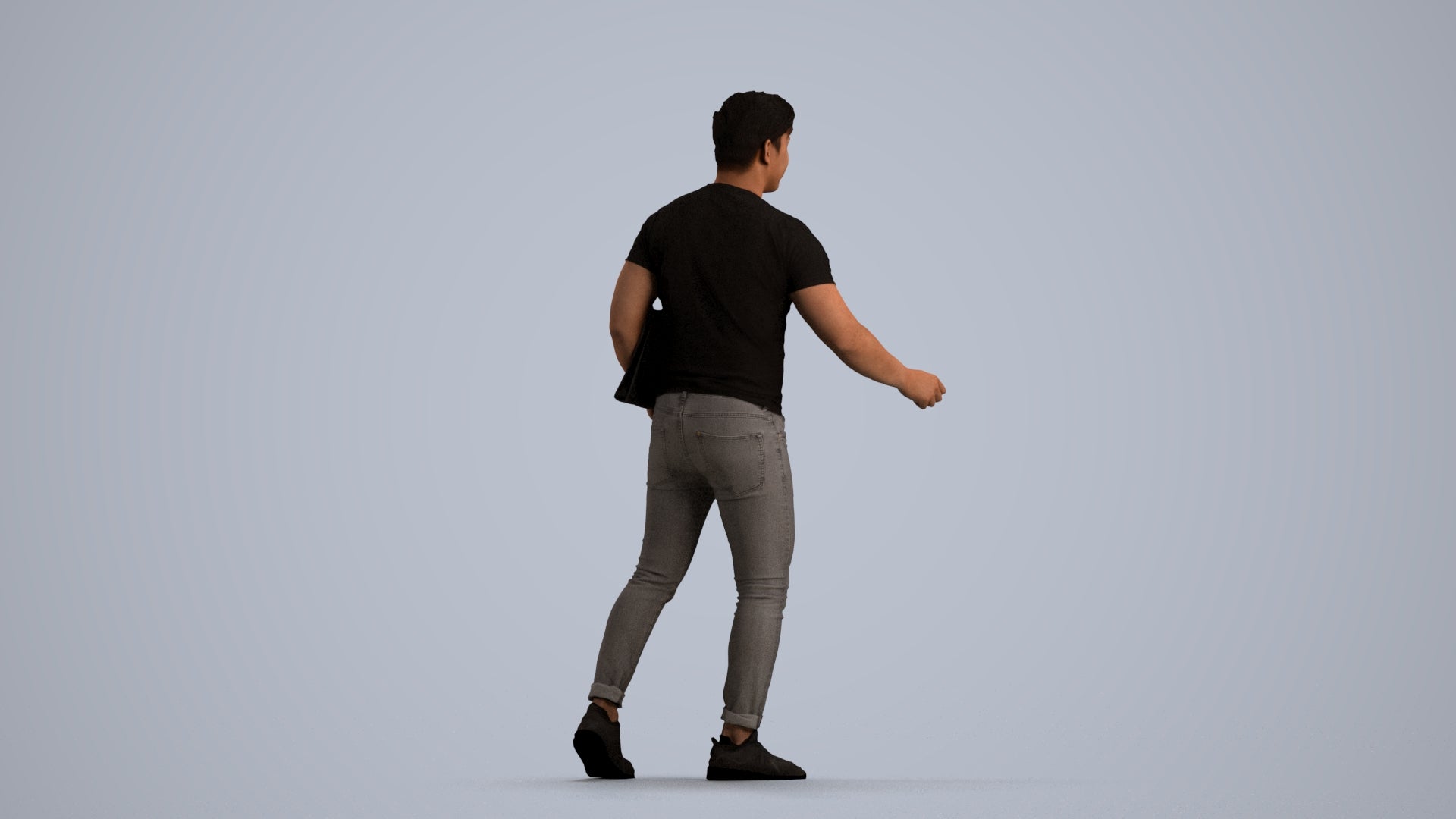 realistic 3D people man casual door, render-ready for V-Ray and Corona, FBX OBJ, front view render