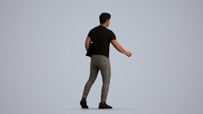 realistic 3D people man casual door, render-ready for V-Ray and Corona, FBX OBJ, front view render