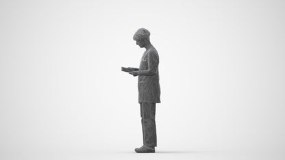 3D people model senior woman medical, scanned human for 3ds Max rendering, square thumbnail