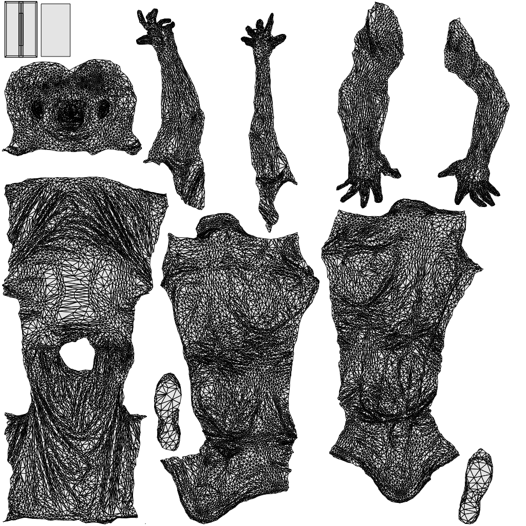 3D scanned man standing casual, photorealistic archviz people for Enscape and SketchUp, wireframe top-down view