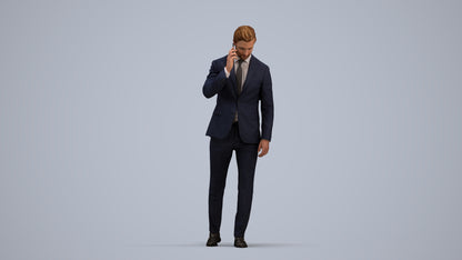 3D human model man business, photogrammetry scanned person for archviz, standing pose render