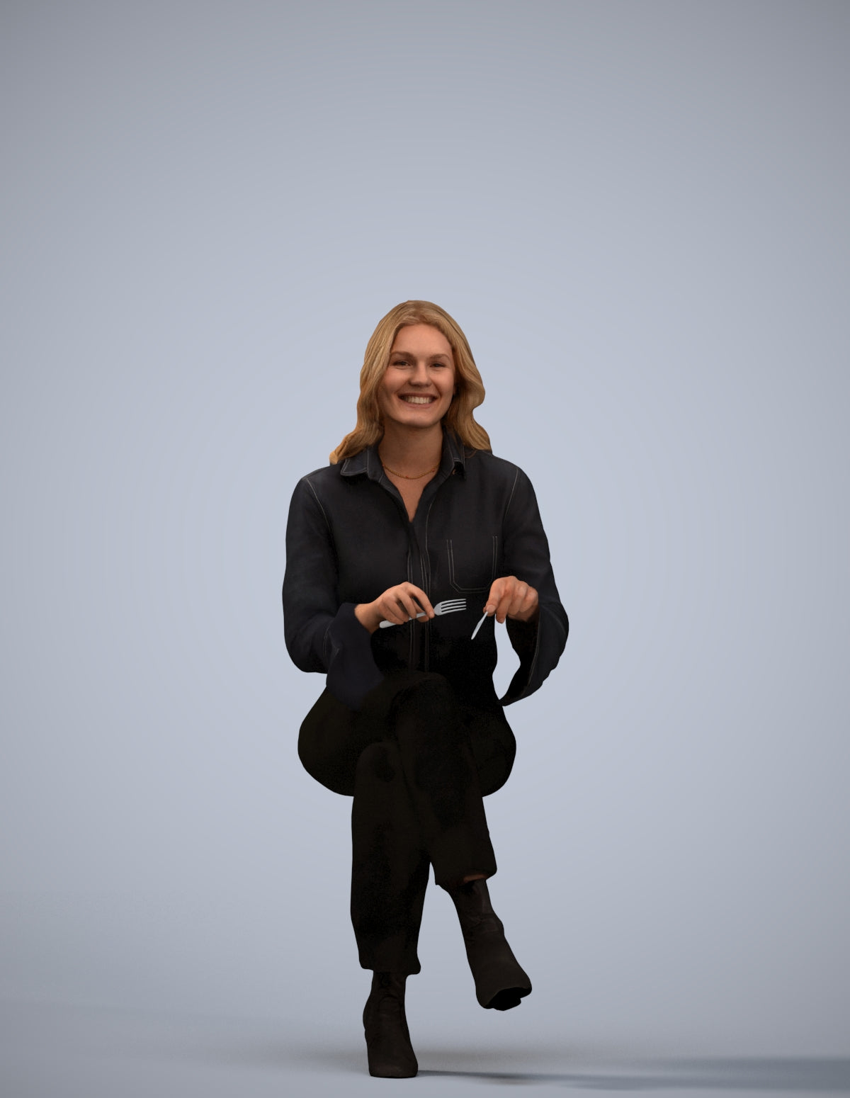realistic 3D human woman business formalaffairs, archviz people FBX OBJ for Blender