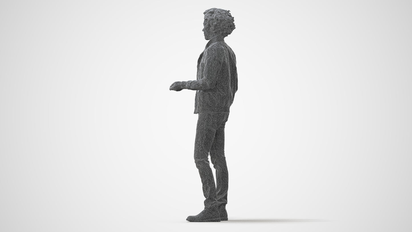 realistic 3D people man casual standing, render-ready for V-Ray and Corona, FBX OBJ, square thumbnail
