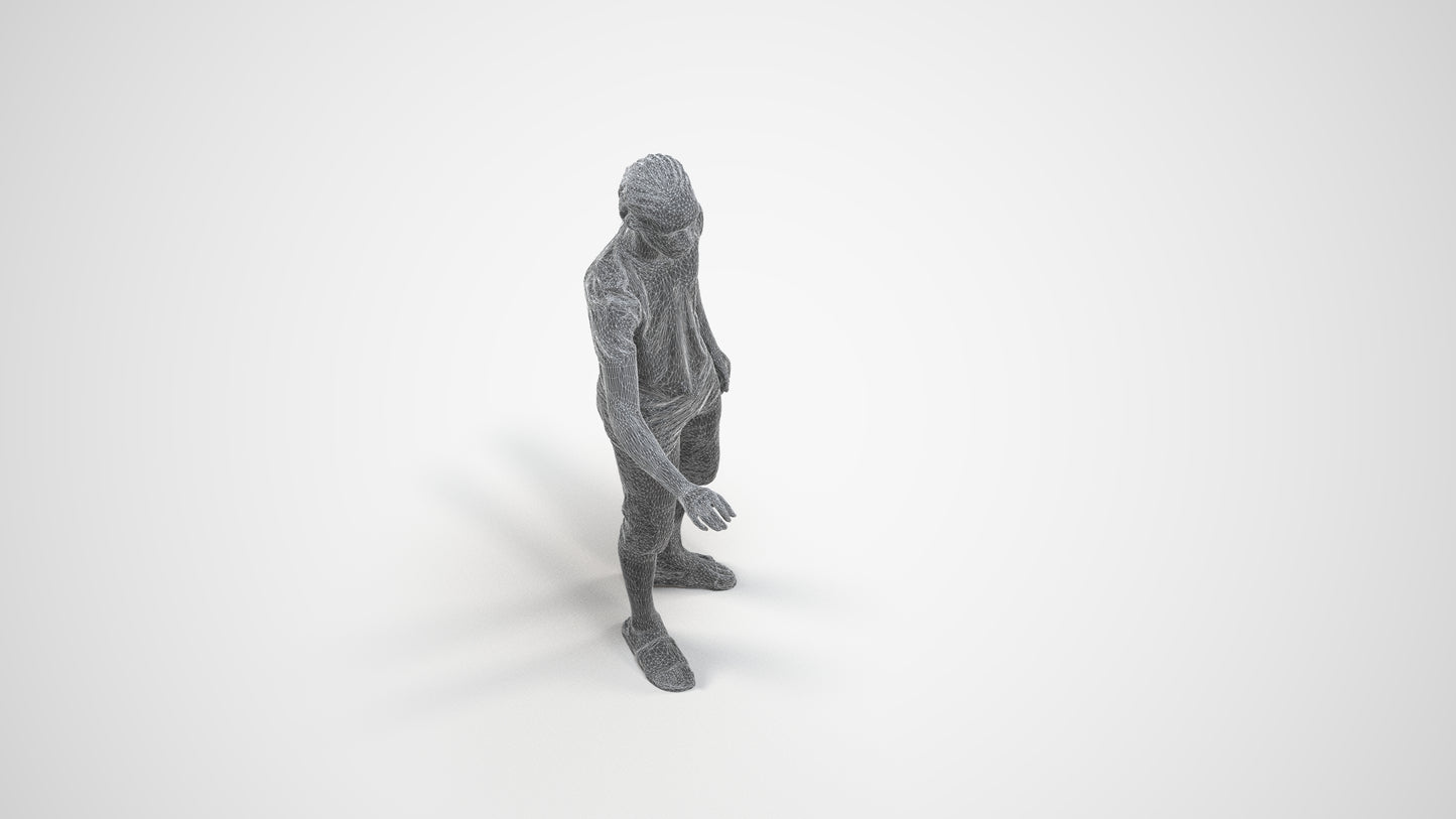 realistic 3D people boy casual kids, render-ready for V-Ray and Corona, FBX OBJ, wireframe three-quarter view