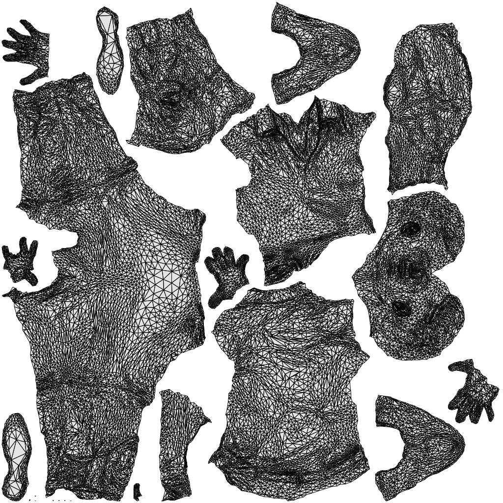 realistic 3D man business sitting, scanned archviz people for Blender and 3ds Max, wireframe top-down view