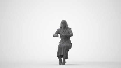 scanned 3D woman casual business, photogrammetry people for Enscape and V-Ray, square thumbnail