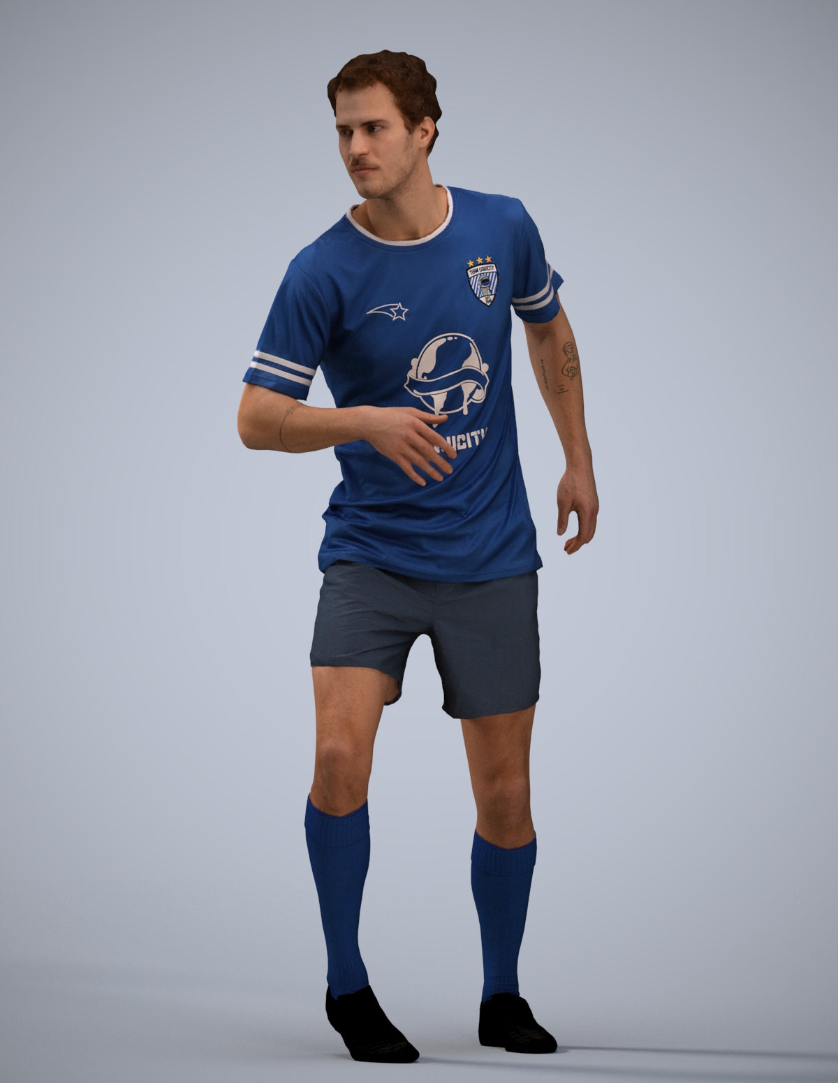realistic 3D people man sport, render-ready for V-Ray and Corona, FBX OBJ