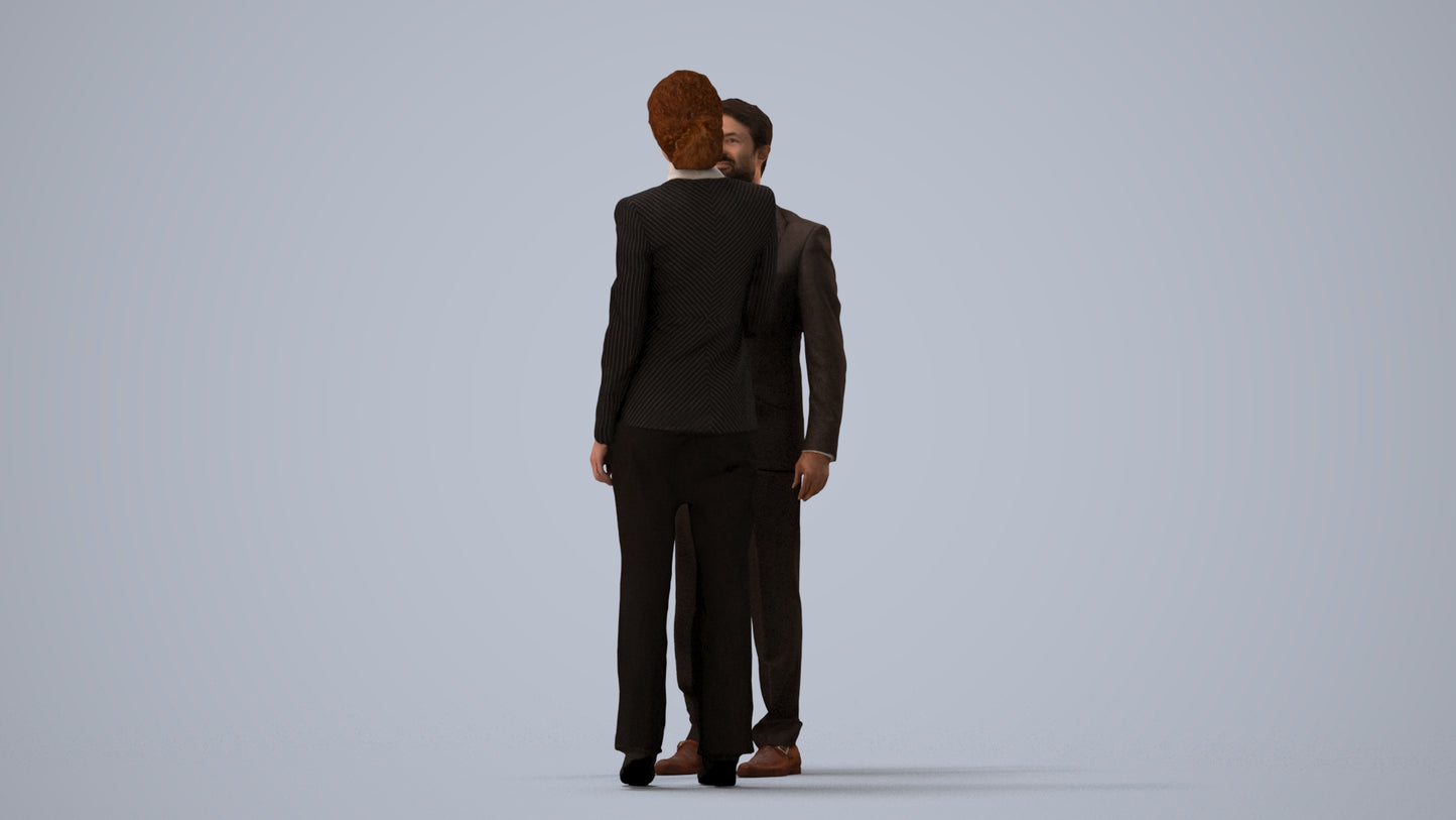scanned 3D woman business, photogrammetry people for Enscape and V-Ray, three-quarter view render