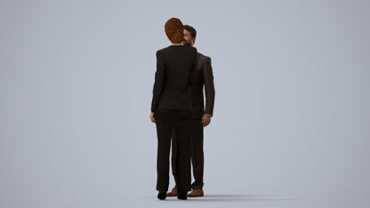 scanned 3D woman business, photogrammetry people for Enscape and V-Ray, three-quarter view render