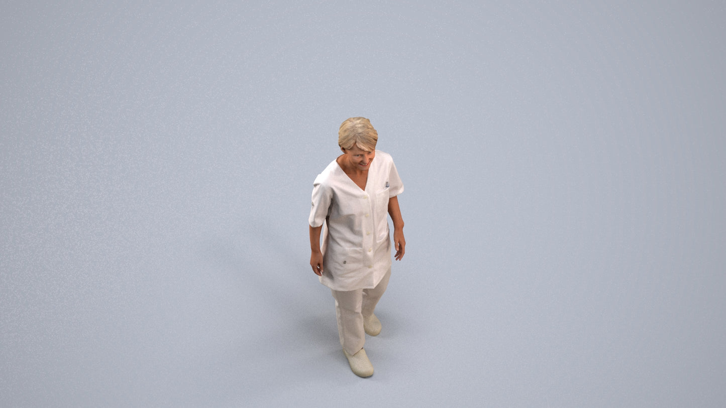 photogrammetry 3D woman standing, realistic human model archviz FBX, back view render