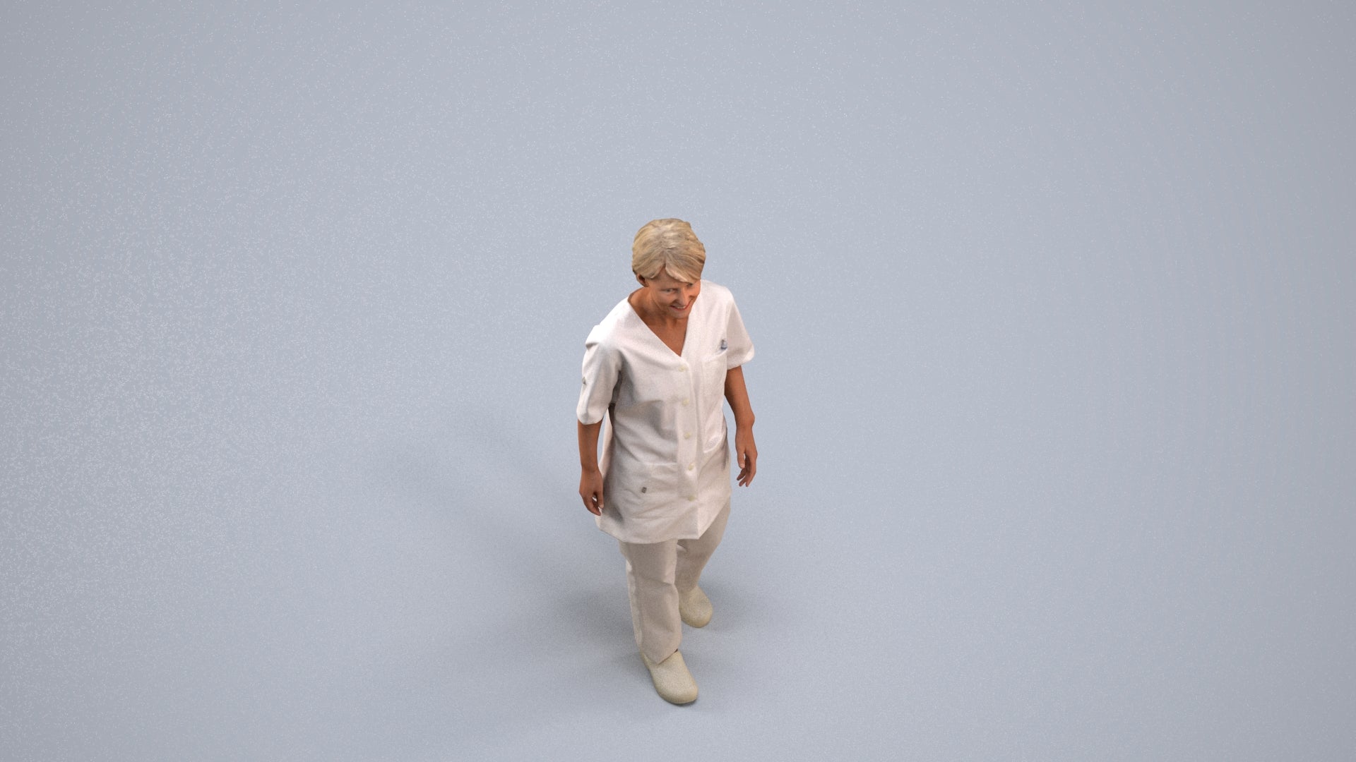 photogrammetry 3D woman standing, realistic human model archviz FBX, back view render