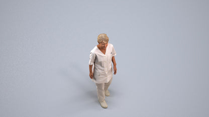 photogrammetry 3D woman standing, realistic human model archviz FBX, back view render