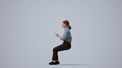 3D people model girl business kids, scanned human for 3ds Max rendering, three-quarter view render