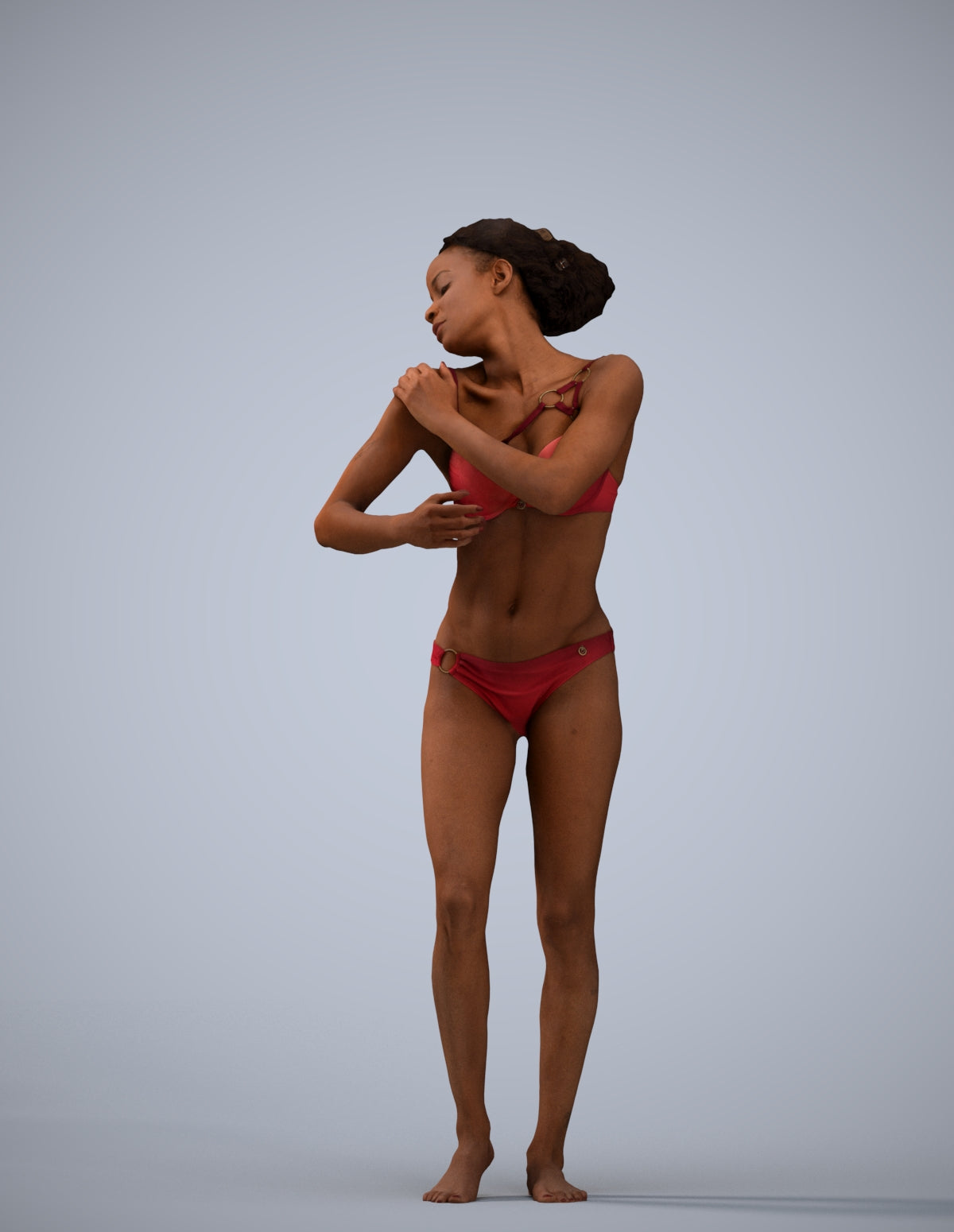 realistic 3D human woman pool, archviz people FBX OBJ for Blender