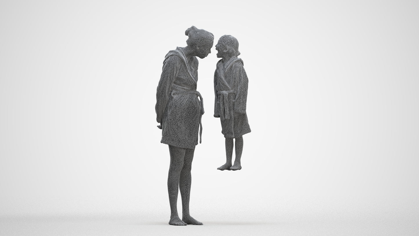 realistic 3D people girl casual kids, render-ready for V-Ray and Corona, FBX OBJ, three-quarter front view render