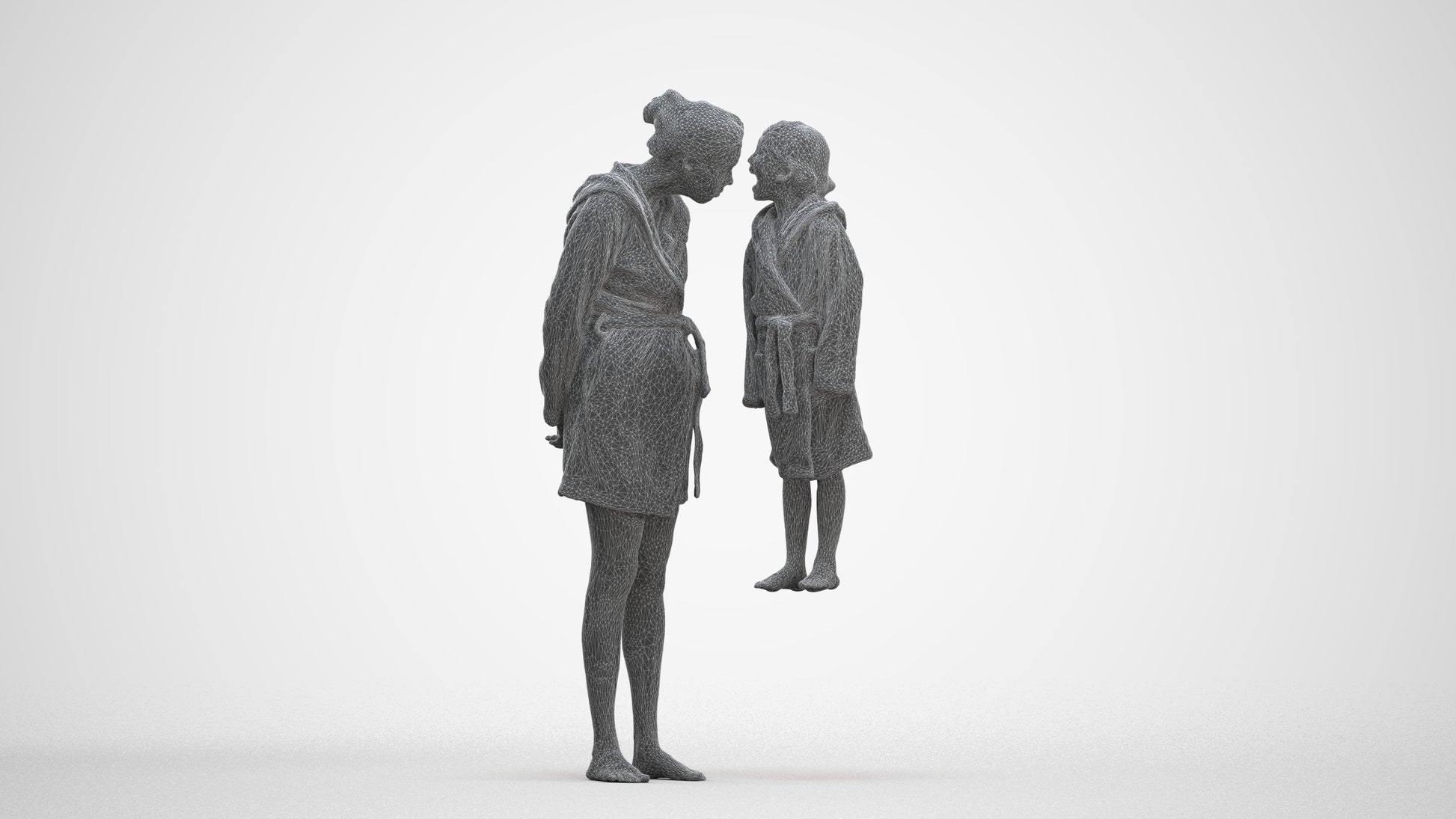 realistic 3D people girl casual kids, render-ready for V-Ray and Corona, FBX OBJ, three-quarter front view render