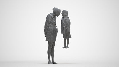 realistic 3D people girl casual kids, render-ready for V-Ray and Corona, FBX OBJ, three-quarter front view render
