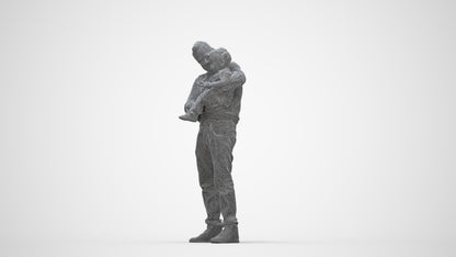 3D people model boy casual kids, scanned human for 3ds Max rendering, wireframe back view