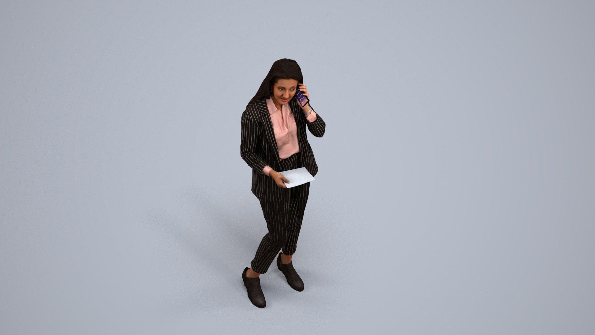 3D scanned woman business, photorealistic archviz people for Enscape and SketchUp, back view render