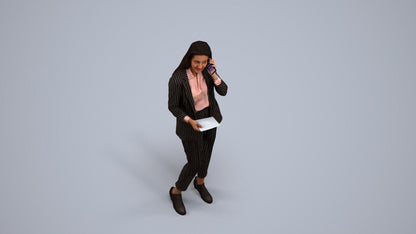 3D scanned woman business, photorealistic archviz people for Enscape and SketchUp, back view render